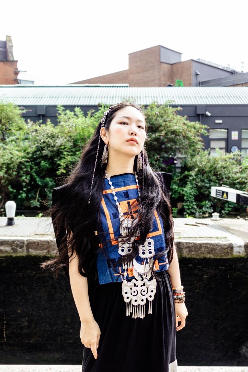 Candid portrait of Yijia by a canal in London